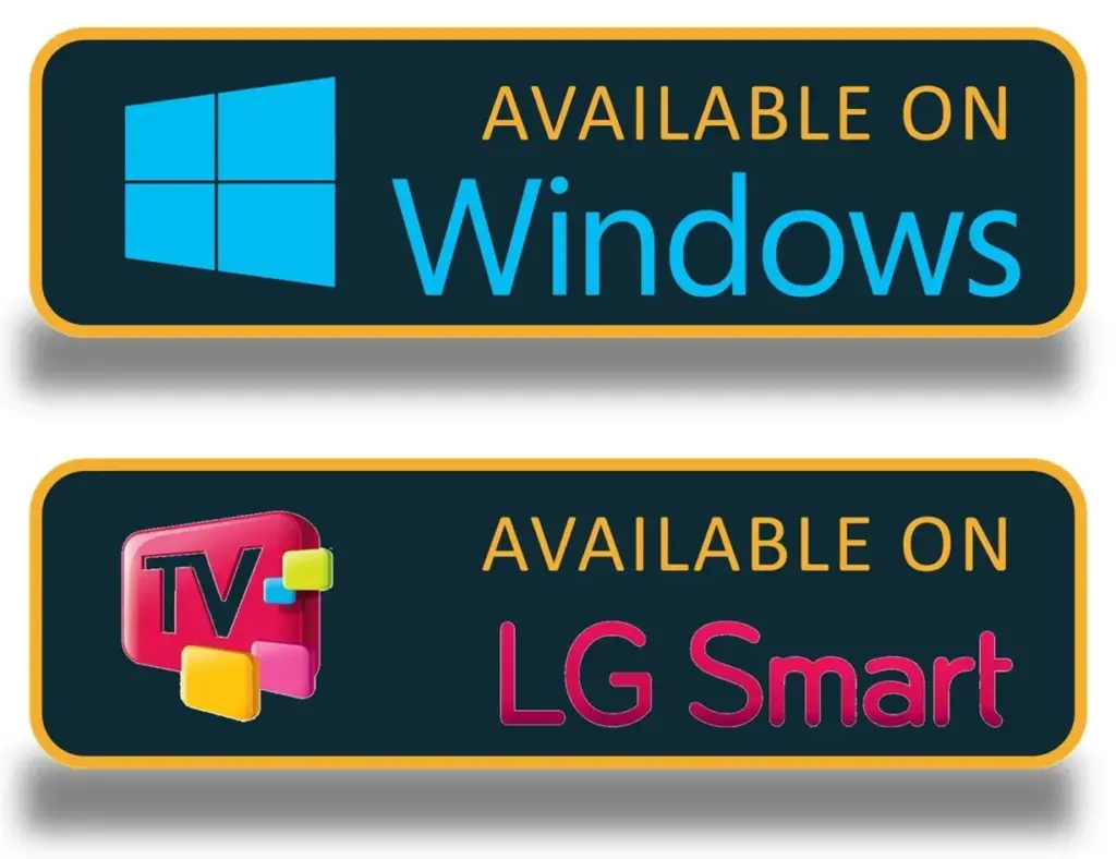 EdgeTV IPTV app interface on LG smart TV and windows